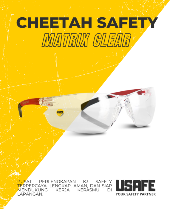Cheetah Safety Glasses Matrix Clear